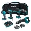 Makita 4 PC. 40V Max XGT Hammer Drill/Impact Driver/Recipro Saw/Flashlight (2.5Ah/4.0Ah) Combo Kit GT401M1D1