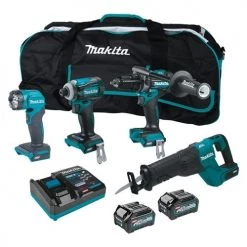 Makita 4 PC. 40V Max XGT Hammer Drill/Impact Driver/Recipro Saw/Flashlight (2.5Ah/4.0Ah) Combo Kit GT401M1D1