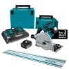 Makita 36V (18V X2) LXT Brushless Cordless 6-1/2" Plunge Circular Saw & 55" Guide Rail (4.0Ah) Kit MAKXPS01PMJ-KIT -Makita Tools Online Shop mak saw promo kit