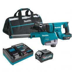 Makita 40V max XGT® Brushless 1-1/8" AVT® Rotary Hammer (D-Handle) Kit w/ Dust Extractor, accepts SDS-PLUS, AFT®, AWS® Capable (4.0Ah) GRH07M1W